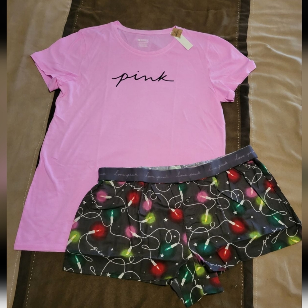 Pink- Sleep Tee/Short Set (XL)